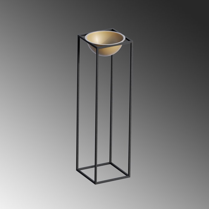 Aberto Design Maceta Decorativa GED-020-A Negro y Dorado
